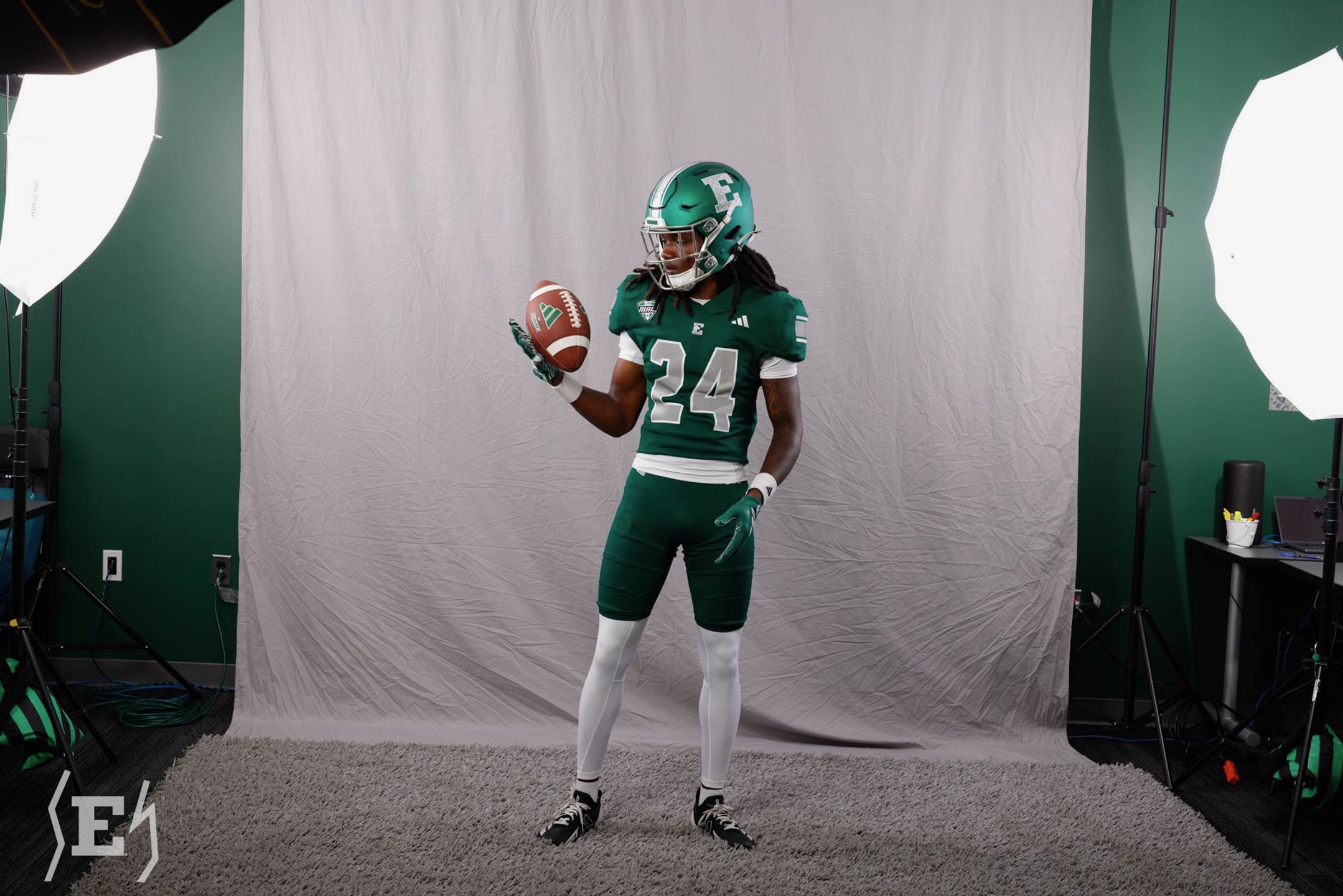 Eastern Michigan athlete in uniform